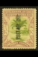 POSTAGE DUES 1901 3c Green And Dull Mauve, SG D27, Very Fine And Fresh Mint. For More Images, Please Visit... - North Borneo (...-1963)