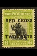 1918 6c +2c Apple Green, Red Cross, Perf 14½ - 15, SG 221bc, Very Fine And Fresh Mint. Scarce Stamp. For... - Borneo Del Nord (...-1963)