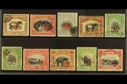1916 (May) Selection Of Used Values With The Cross Overprints Includes Vermilion (thick Shiny Ink) Opt'd 1c, 4c... - Noord Borneo (...-1963)