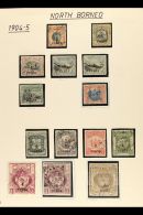 1904 - 5 "4 Cents" SURCHARGES Fine Used Selection Of Local Surcharges With Complete Set To $10 With Additional 4c... - Bornéo Du Nord (...-1963)