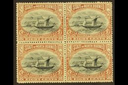 1897-1902 8c Black And Brown Perf 14½-15, SG 103a, BLOCK OF FOUR Very Fine Never Hinged Mint. Delightfully... - Noord Borneo (...-1963)