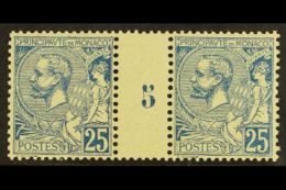 1901 25c Blue, Yvert & Maury 25, MILLESIME GUTTER PAIR With Number "5", Superb Never Hinged Mint, The Stamp... - Altri & Non Classificati