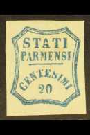 PARMA 20c Blue, Provisional Govt, Sass 15, 2nd Printing, Sass 15, Superb Mint, Large Part Og. Beautiful Stamp. For... - Non Classés