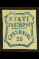 PARMA 1859 20c Bright Blue, 2nd Printing, Sass 15, Very Fine And Fresh Mint Og. Signed Brun. Lovely Bright Stamp.... - Zonder Classificatie