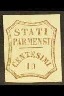 PARMA 1859 10c Brown, Provisional Govt, Sass 14, Very Fine Mint, Large Part Og. For More Images, Please Visit... - Sin Clasificación