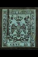 MODENA 1852 40c Sky Blue, Sass 5, Fine Used With Clear Margins All Round, Bright Colour And Light Cancel. Scarce... - Non Classés