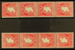 1946 COIL STAMPS 1d Carmine Perf 15 X Imperf, Fine Mint Strips Of Four With Upright And Inverted Watermarks, SG... - Andere & Zonder Classificatie