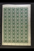 1940 POSTAGE DUE 2d Deep Green, SG D8, Complete Pane Of Sixty, Showing Variety At 2/2 "O" For "D", Lightly Hinged... - Sonstige & Ohne Zuordnung