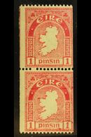 1922-34 1d Carmine, Perf.15 X Imperf, Vertical Pair, SG 72c, Hiberian D2cii, Never Hinged Mint. For More Images,... - Other & Unclassified