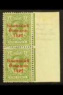 1922-23 9d Olive-green, SG 61, Fine Mint Vertical Marginal PAIR With One Stamp Showing NO ACCENT Variety (position... - Autres & Non Classés