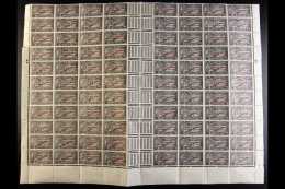 TRAVENCORE-COCHIN 1949 2p On 6ca Blackish Violet, Perf.12, Part Sheet Of 88 Stamps, With 11 Rows Of 8 Stamps With... - Andere & Zonder Classificatie