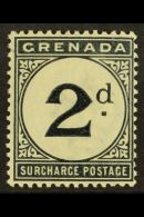 POSTAGE DUE 1892 2d Blue-black, Watermark Crown CA, SG D2, Fine Mint. For More Images, Please Visit... - Grenada (...-1974)