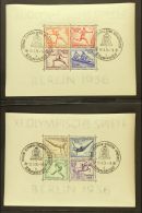 1936 Olympics Both Mini-sheets (Michel Blocks 5/6, SG MS613a), Very Fine Used With Special Cancels, Fresh. (2... - Andere & Zonder Classificatie