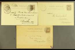 MADAGASCAR 1896-1897 Three Overprinted 1895 10c Postal Stationery Postcards (H&G 1), Used, One Addressed To... - Autres & Non Classés