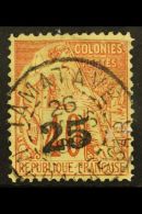 MADAGASCAR 1889 25 On 40c Red On Yellow, SG 3 (Yvert 3), Very Fine Used. For More Images, Please Visit... - Autres & Non Classés