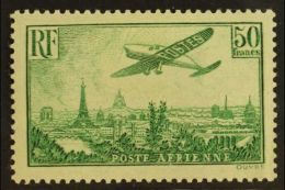 AIRMAILS 1936 50fr Yellow Green "Plane Over Paris", Yv 14, Very Fine And Fresh Mint. For More Images, Please Visit... - Otros & Sin Clasificación