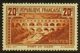 1929 - 31 20fr Brown "Pont Du Gard", Perf 13½x13, Yv 262 (Type I), Very Fine And Fresh Mint. For More... - Andere & Zonder Classificatie