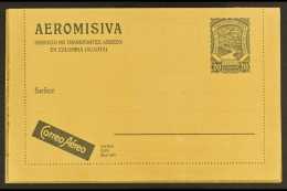 SCADTA 1923 20c Olive Grey On Dark Buff Watermarked Postal Stationery Letter Card, H&G 1a, Fine Mint, With... - Kolumbien