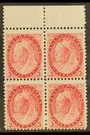 1898 3c Rose-carmine, SG 156, Never Hinged Mint BLOCK OF FOUR From The Top Of The Sheet. For More Images, Please... - Andere & Zonder Classificatie