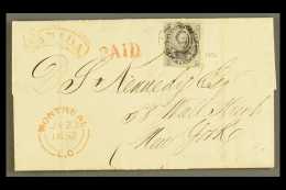 1852 6d Slate- Violet Imperf. (SG 9) Lightly Used With 4 Good To Very Large Margins Tied To An 1852 (22 July) EL... - Andere & Zonder Classificatie