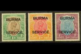 1937 OFFICIAL 1r, 2r And 5r SG O11/13, Fine Mint. (3 Stamps) For More Images, Please Visit... - Birma (...-1947)