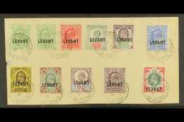 1905 - 1912 Ed VII Set To 1s, SG L1/10, All Mounted On Neat Backing Sheet And Tied By Neat Central British Post... - Levant Britannique