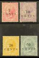 1888 2c On 1d Rose - 50c On 1s Grey, Wmk CA, Set Complete, SG 27/30, Very Fine And Fresh Mint. (4 Stamps) For More... - British Honduras (...-1970)
