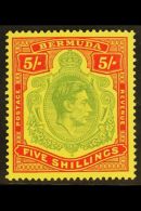 1938-53 (1939) 5s Pale Green & Red On Yellow - Perf 14, Chalky Paper, SG 118a, NEVER HINGED MINT For More... - Bermuda