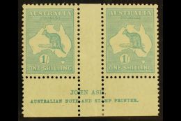 1929-30 Small Multiple Wmk 1s Blue-green Roo (SG 109), Ash Imprint Pair With "N" Over "N", BW 34z, Fine Mint  For... - Other & Unclassified