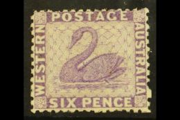 WESTERN AUSTRALIA 1864-79 6d Mauve, Wmk Crown CC REVERSED, SG 60x, Mint Part OG. Fresh & Attractive. For More... - Altri & Non Classificati