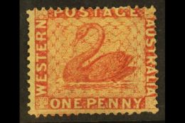 WESTERN AUSTRALIA 1861 1d Rose Perf 14, SG 38, Unused No Gum, One Short Perf At Base But A Very Presentable... - Andere & Zonder Classificatie