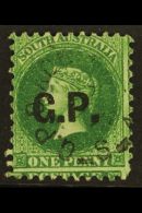 SOUTH AUSTRALIA DEPARTMENTALS - "G.P." (Government Printers) 1870 1d Bright Green, Perf 10, SG 90, Ovptd "G.P.",... - Other & Unclassified