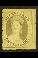 QUEENSLAND 1862-67 1s Grey, No Wmk, SG 29, Mint, Signed Stolow. For More Images, Please Visit... - Other & Unclassified