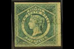 NEW SOUTH WALES 1854 5d Dull Green, Imperforate, SG 88, Lightly Used, Two Clear Margins, Cut Neatly On Frames On... - Altri & Non Classificati