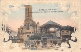 86-CHATELLERAULT- PLACE DE LA REPUBLIQUE , EGLISE ST-JEAN-D'EVANGELISTE - Chatellerault