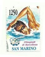 1992 - San Marino 1355 Nuoto  +++++ - Schwimmen