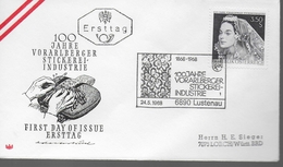 AUTRICHE    FDC    1968   Industrie De La Broderie - Textile