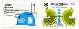 3 - NAZIONI UNITE ONU 1980 , Unificato Serie N. 312/313  Usata . Pace - Usados