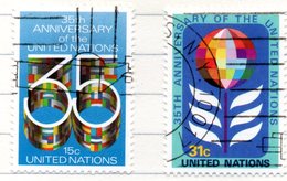 4 - NAZIONI UNITE ONU 1980 , Unificato Serie N. 314/315  Usata . - Oblitérés
