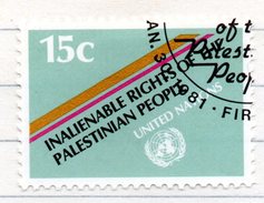 7 - NAZIONI UNITE ONU 1981 , Unificato Serie N. 334  Usata . Palestina - Oblitérés