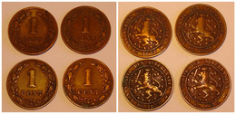 Lot 5 Coins NEDERLAND 1 CENT 1877 1878 1880 1883 + 2,5 CENT 1884. Lot 5 Pièces PAYS-BAS - 1849-1890: Willem III.