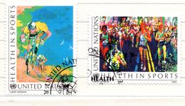 53 - NAZIONI UNITE ONU 1988 , Unificato Serie N. 519/520  Usata . Sport Ciclismo - Used Stamps