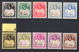 Ascension 1924-33 Mint Mounted, 10b 'torn Flag', See Notes, Sc# 10-19, SG 10b, 11-15,15d,16-18 - Ascensión