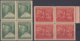 1936-301 CUBA REPUBLICA. 1936. Ed.292-93 MONUMENTO A JOSE MIGUEL GOMEZ BLOCK 4. MNH. - Ungebraucht