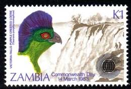 Zambia - 1983 Commonwealth Day K1 Turaco (**) # SG 382 - Cuckoos & Turacos