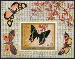 FUJEIRA Papillons, Butterflies, Mariposas, Yvert Bf 785 - Michel Bl 79 B).NON DENTELE, Imperforate, ** MNH - Papillons