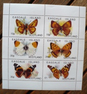 EASDALE ISLAND Papillon Papillons, Feuillet 6 Valeurs Neuf Sans Charniere ** (MNH) - Mariposas