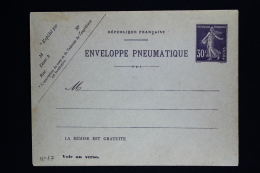 France  Enveloppe Pneu Sameuse  30 C. Type K15    1907 - Pneumatic Post