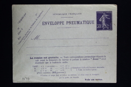 France  Enveloppe Pneu Sameuse  30 C. Type K17    1911 - Pneumatische Post