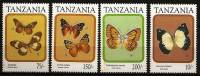 TANZANIE Papillons, (YVERT 803/06) Neuf Sans Charniere **. MNH - Vlinders